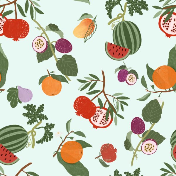 surface pattern textile floral fruit print design