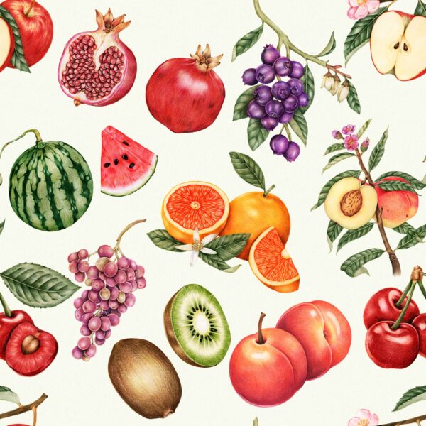 surface pattern textile floral fruit print design