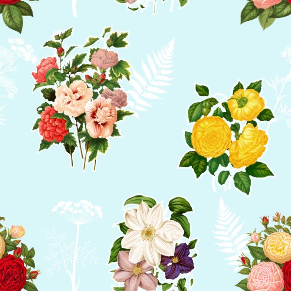 surface pattern textile floral bunch print design